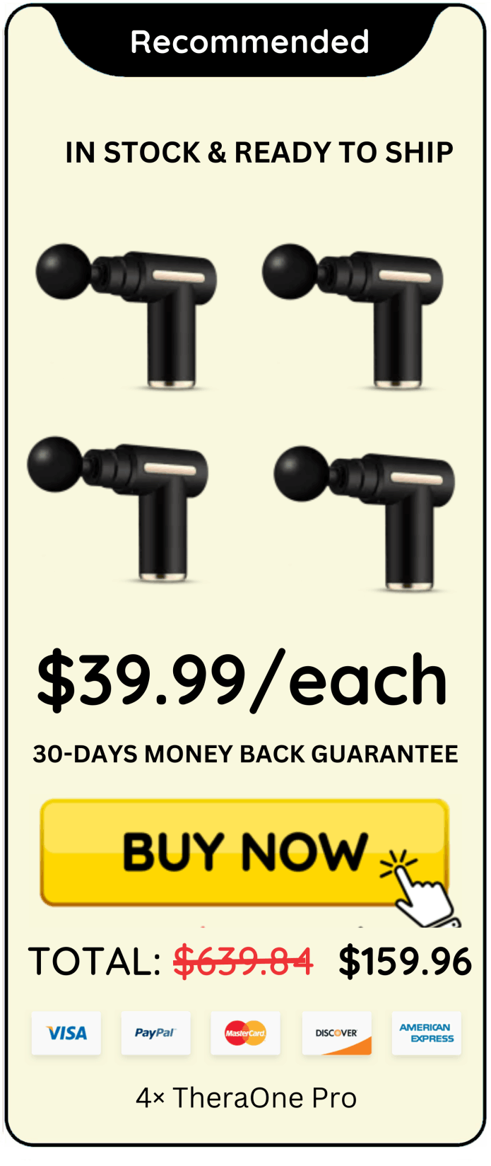 TheraOne Pro Massage Gun package price 